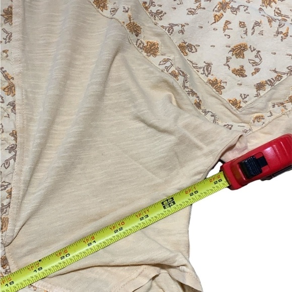 Free People Yellow Boho Peplum Slub Fabric Long Sleeve Blouse Small Size SP - Picture 7 of 9